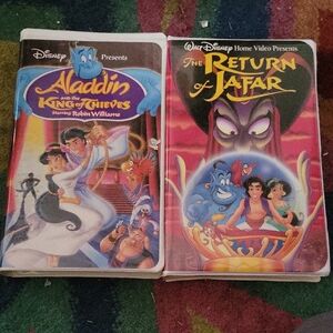 Disney Aladdin VHS Covers — Blue, Purple, Pink Accents